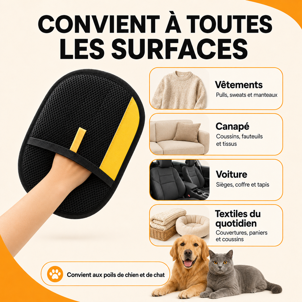 Gant Anti-Poils Pettami — Un seul geste = Zéro poil