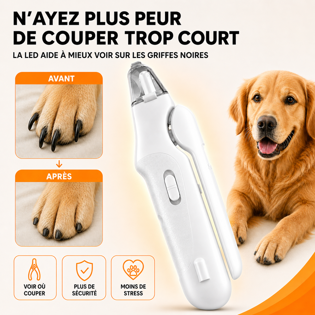 LunaCoupe Pro™ — Coupez les griffes de votre animal en toute sécurité.